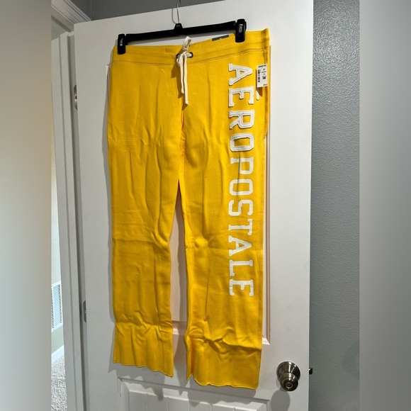 NEW NWT aero Aeropostale yellow lounge classic sweats pants XL‎ - Picture 1 of 9